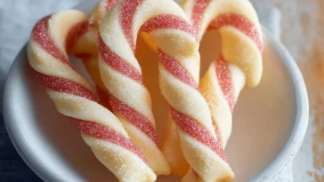 Biscuits en forme de canne en sucre