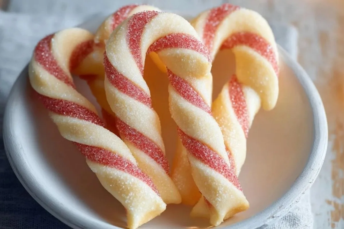 Biscuits en forme de canne en sucre