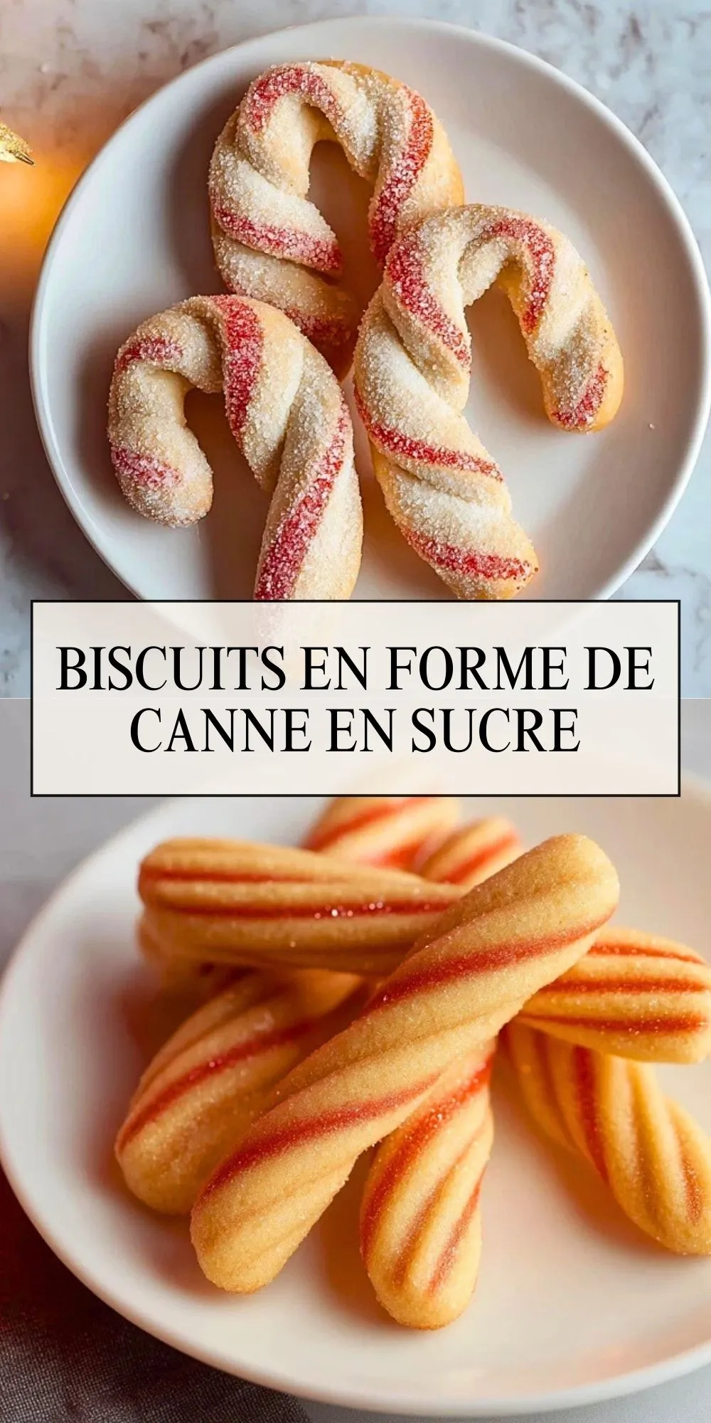 Biscuits en forme de canne en sucre - Pin 1
