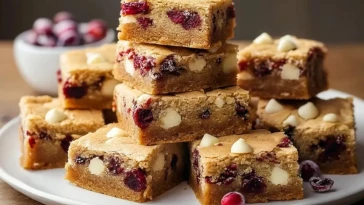 Blondies Moelleux Aux Canneberges Et Chocolat Blanc