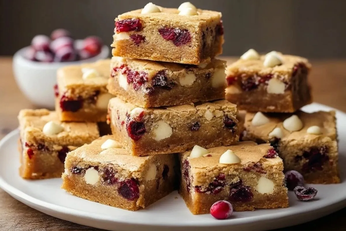 Blondies Moelleux Aux Canneberges Et Chocolat Blanc