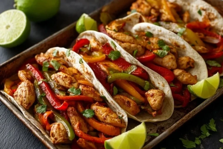 Fajitas de poulet sur plaque en 30 minutes