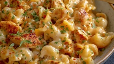 Pâtes au poulet cajun et fromage