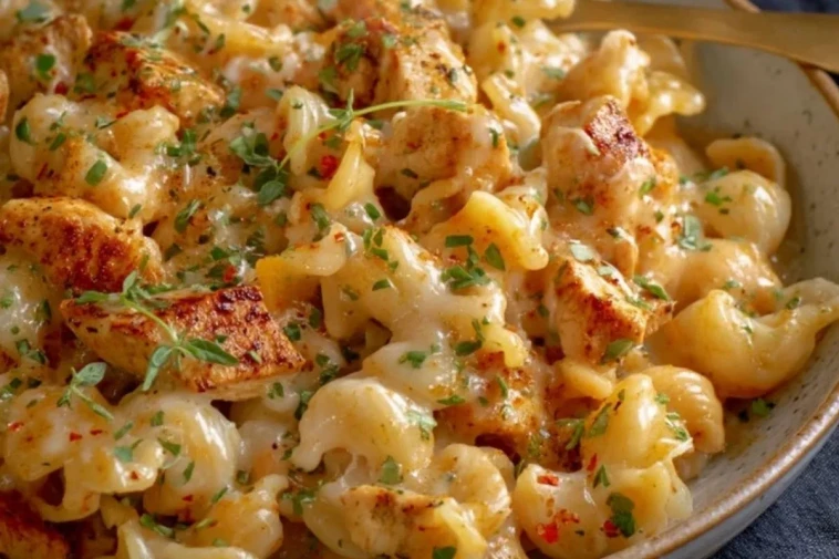 Pâtes au poulet cajun et fromage