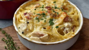 Pâtes Crémeuses au Poulet en Cocotte