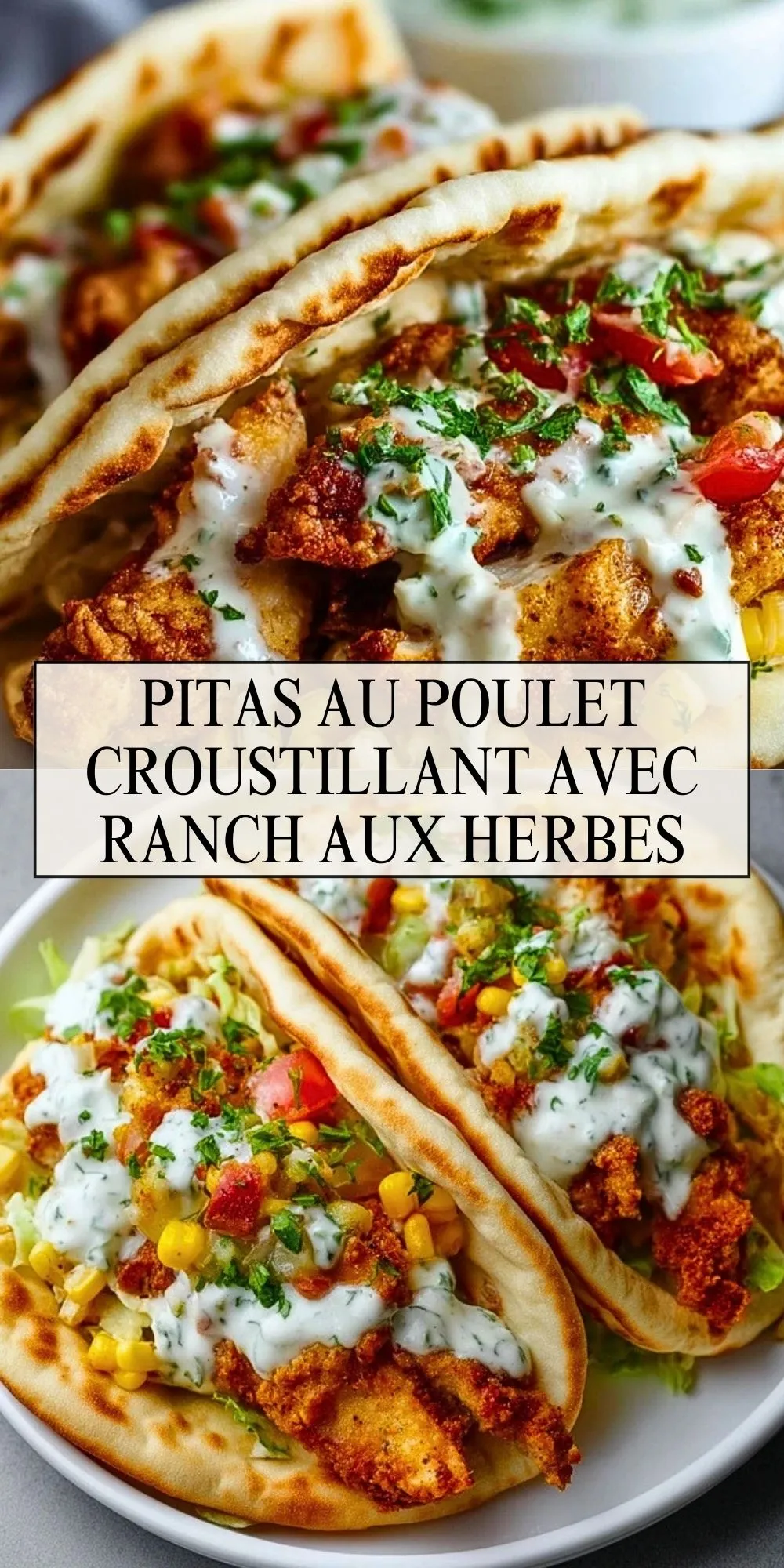 Pitas au poulet croustillant avec ranch aux herbes (2)