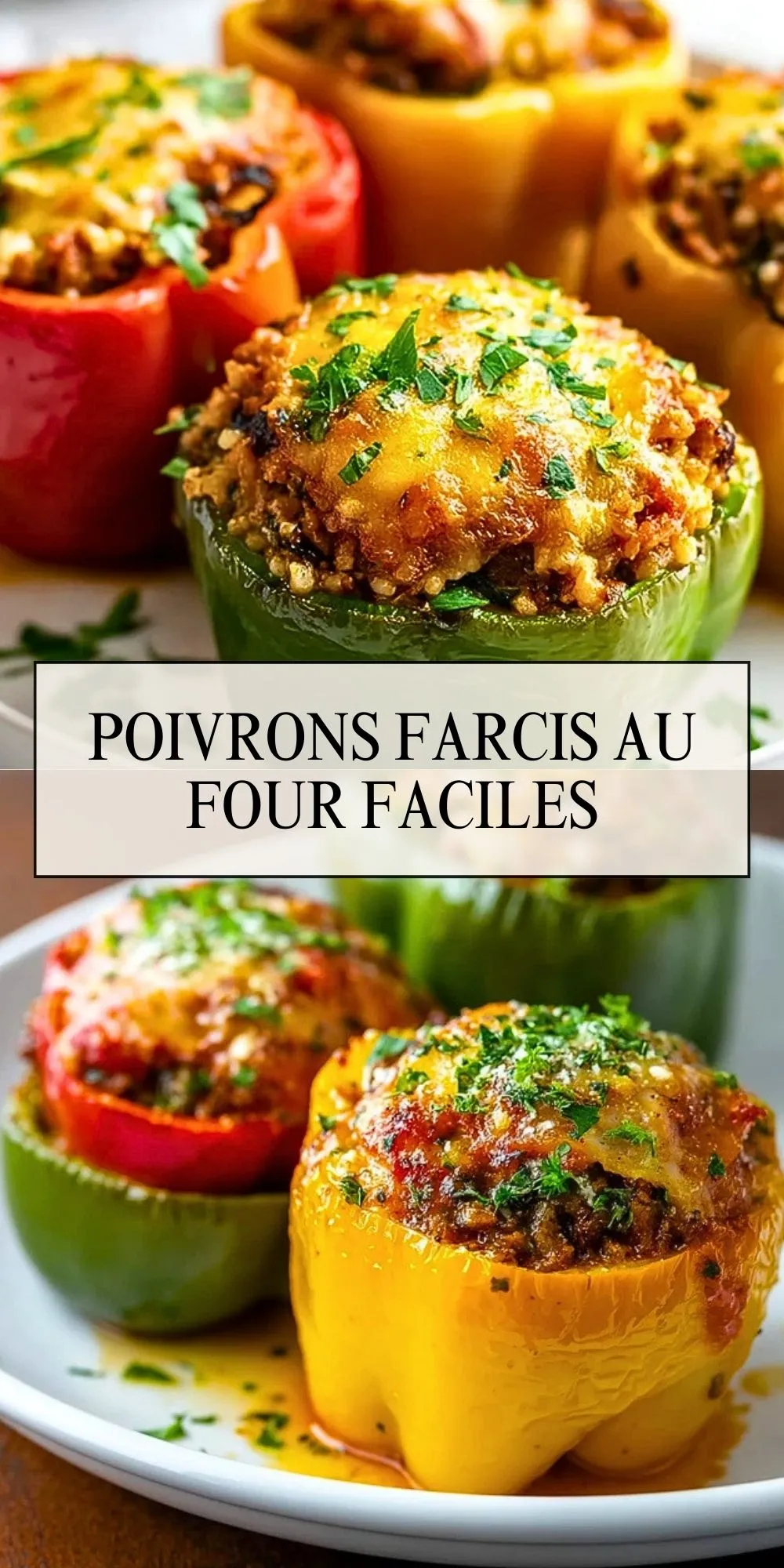 Poivrons farcis au four faciles - Pin 1