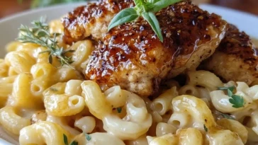 Poulet au miel et poivre avec macaroni au fromage - 1