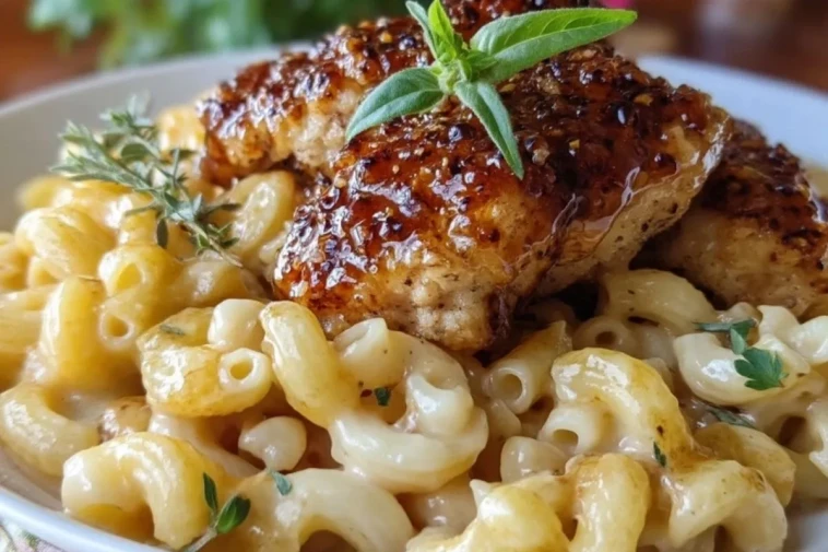 Poulet au miel et poivre avec macaroni au fromage - 1