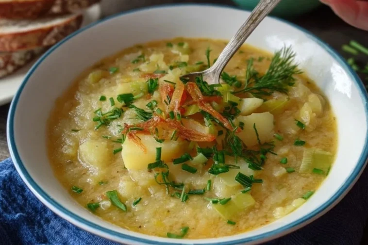 Soupe de pommes de terre et poireaux