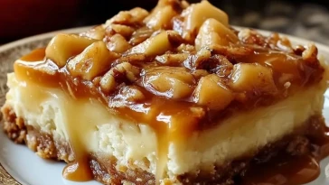 Barres De Cheesecake Aux Pommes Caramélisées