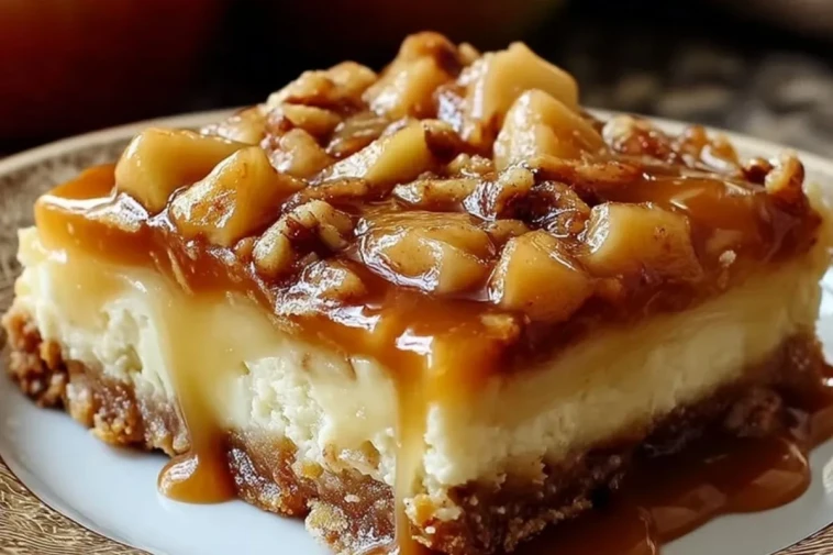 Barres De Cheesecake Aux Pommes Caramélisées