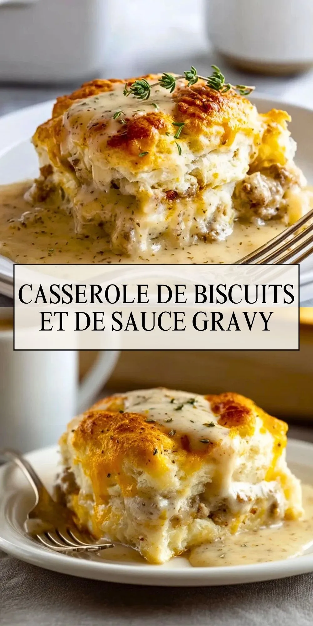 Casserole De Biscuits Et De Sauce Gravy (2)