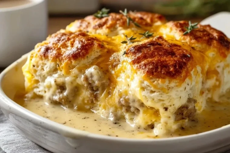 Casserole De Biscuits Et De Sauce Gravy