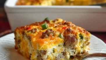 Casserole De Petit-Déjeuner Aux Saucisses, Œufs Et Pommes De Terre Râpées