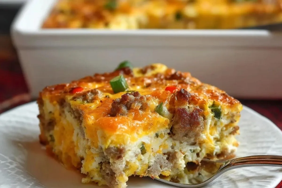 Casserole De Petit-Déjeuner Aux Saucisses, Œufs Et Pommes De Terre Râpées