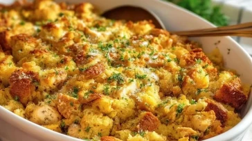 Casserole De Poulet Et De Farce Savoureuse