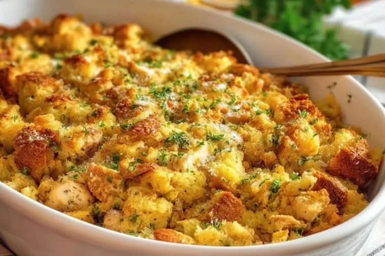 Casserole De Poulet Et De Farce Savoureuse