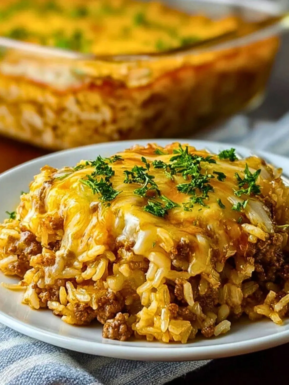 Casserole De Riz Au Bœuf Haché Et Oignons Gratinés (1)