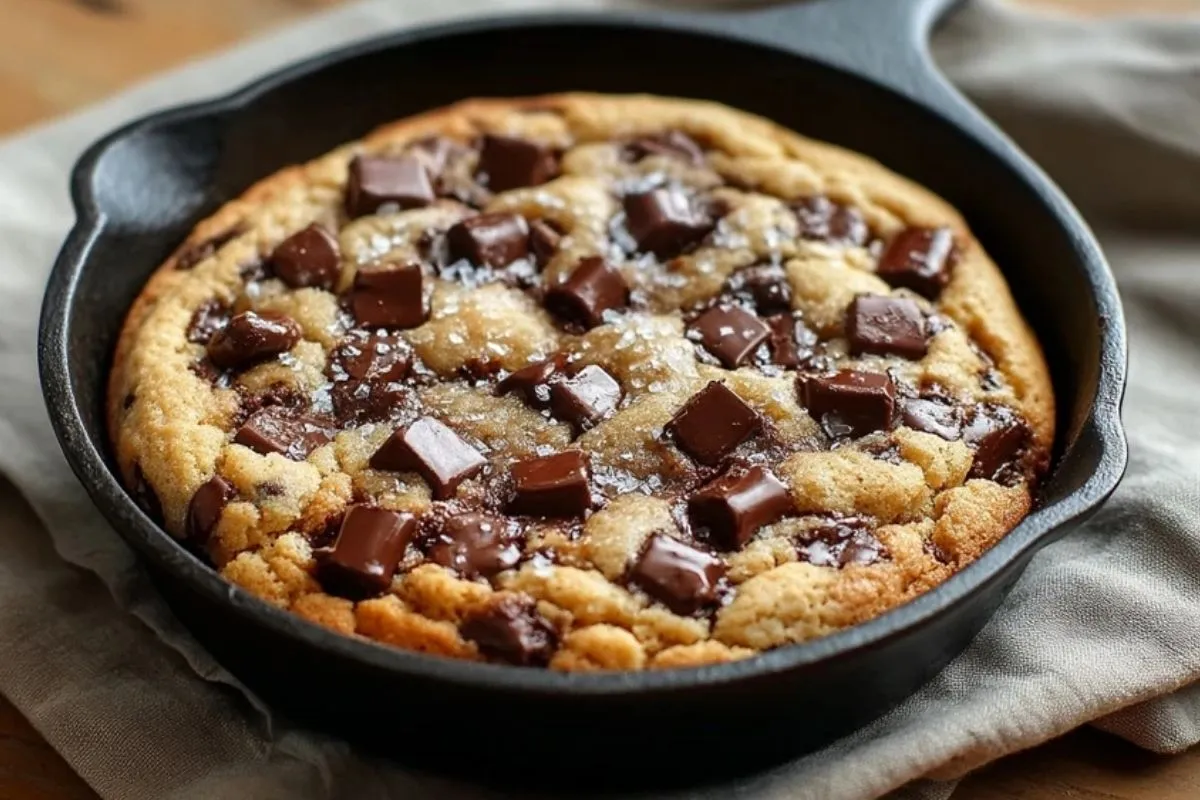 Cookie Au Chocolat Dans Une Poêle