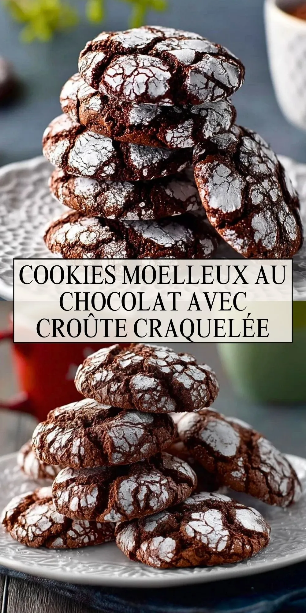 Cookies Moelleux Au Chocolat Avec Croûte Craquelée (2)