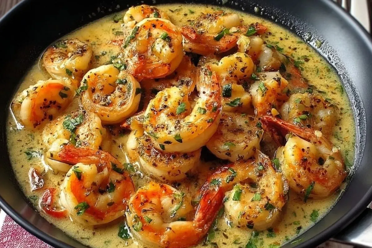 Crevettes À LAil Et Au Lait De Coco