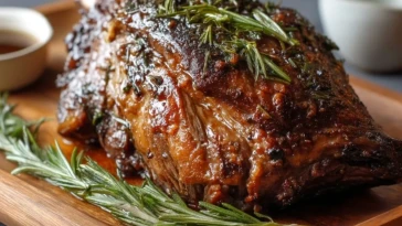 Épaule DAgneau Rôtie Lentement Au Romarin