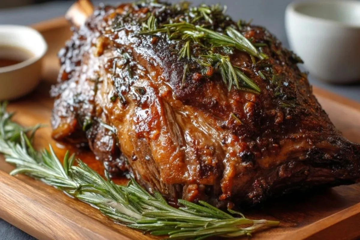 Épaule DAgneau Rôtie Lentement Au Romarin