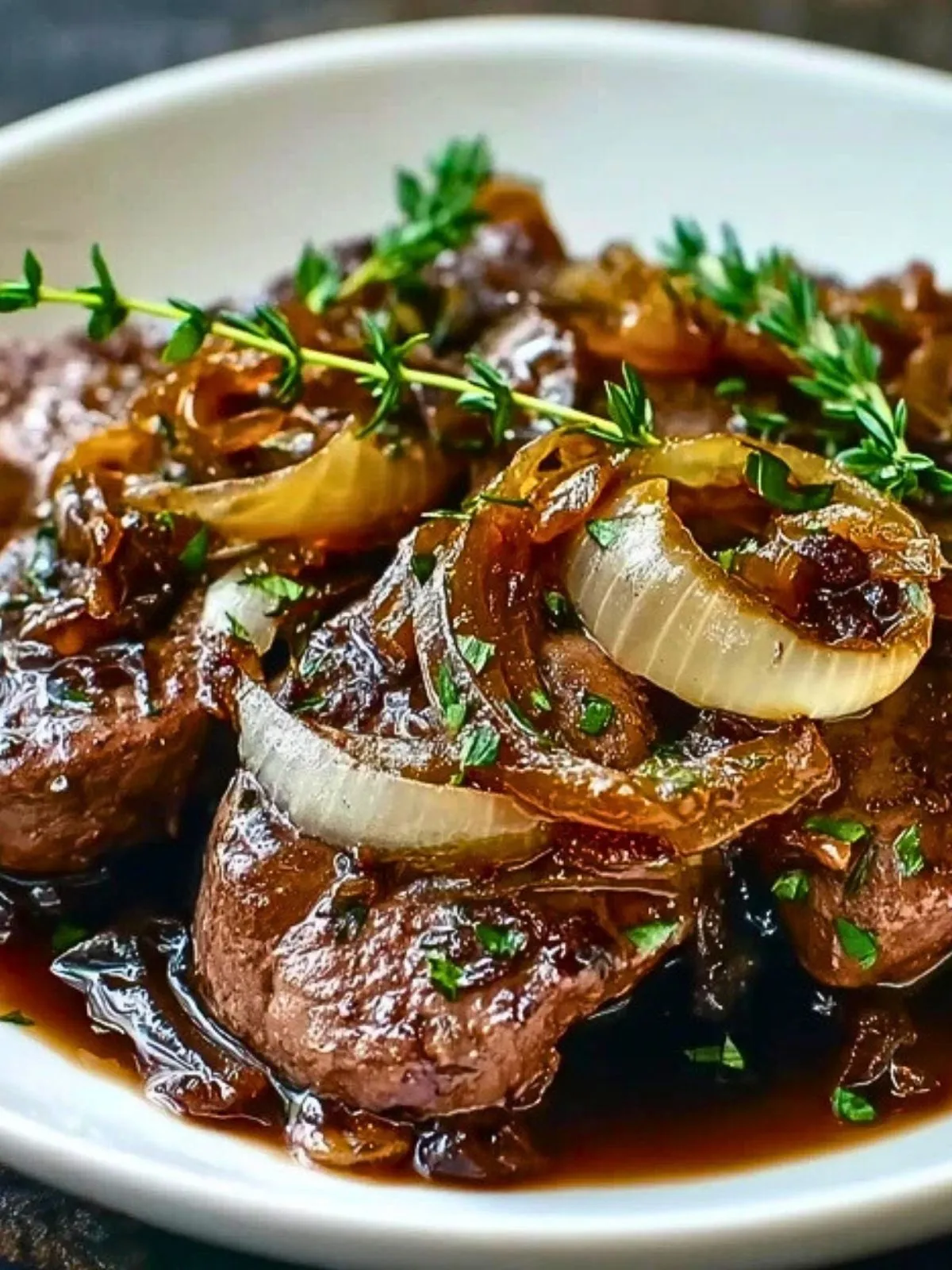 Foie De Boeuf Aux Oignons Caramélisés (1)