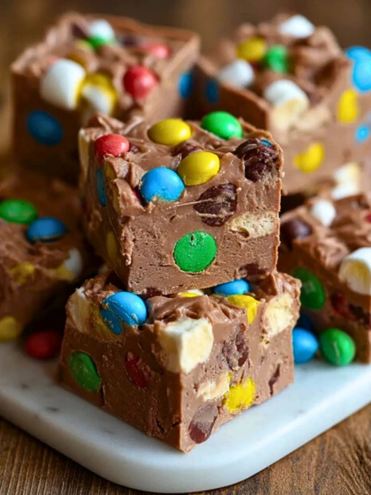 Fudge Au Chocolat Avec Guimauves Et M&Ms (1)