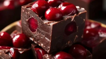 Fudge Au Chocolat Noir Et Cerises Sombres