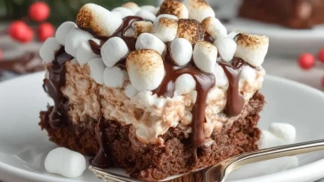 Gâteau Poke Au Chocolat Chaud