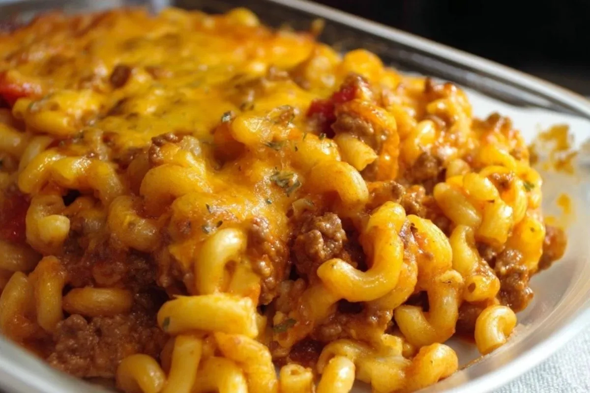 Gratin De Macaroni Au Bœuf Et Fromage