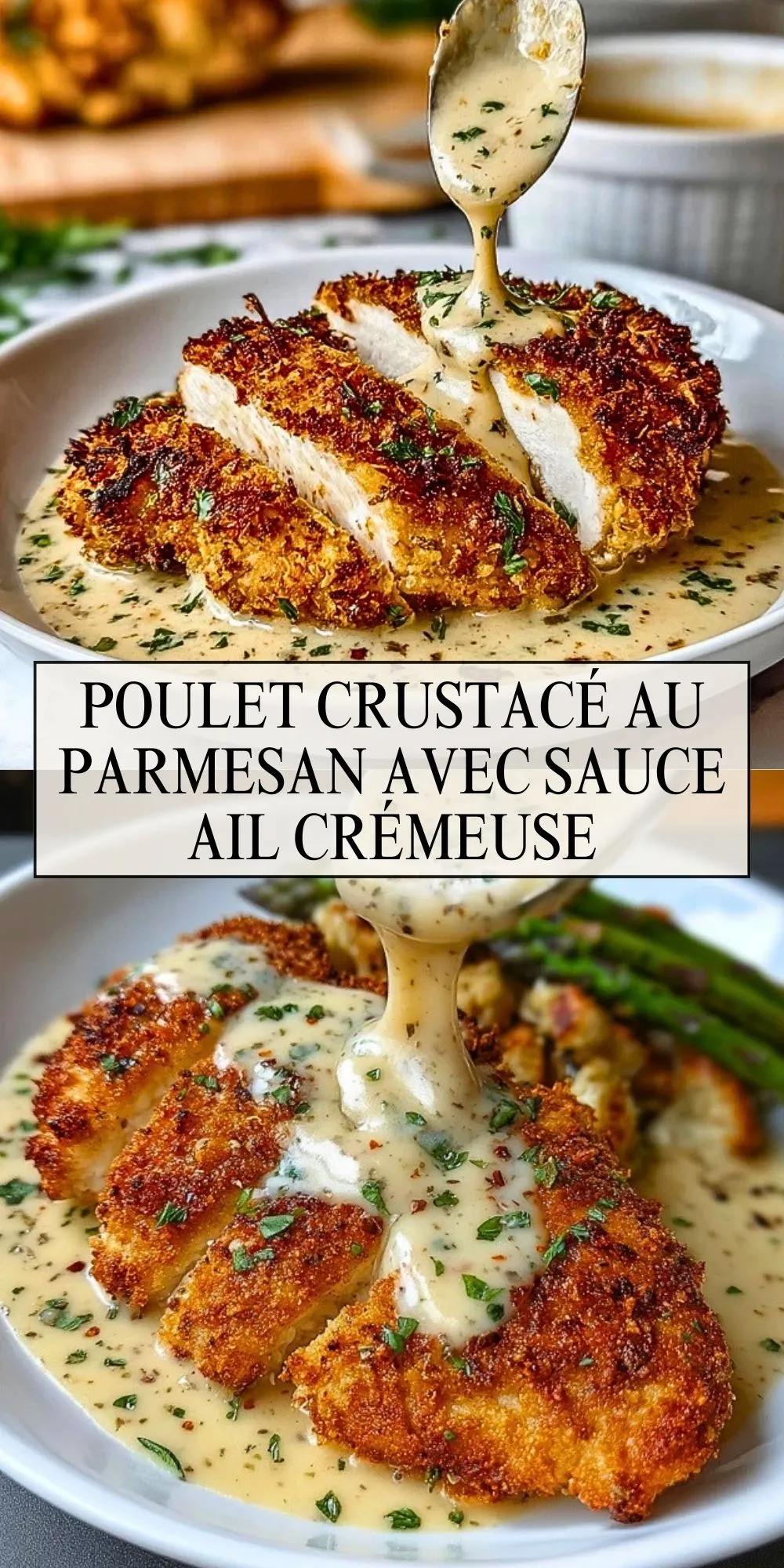 Poulet Crustacé au Parmesan avec Sauce Ail Crémeuse (2)
