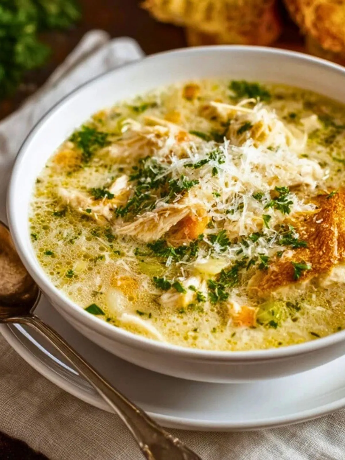 Soupe De Poulet À LAil Et Au Parmesan (1)