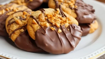 Biscuits Au Toffee Trempés Dans Le Chocolat