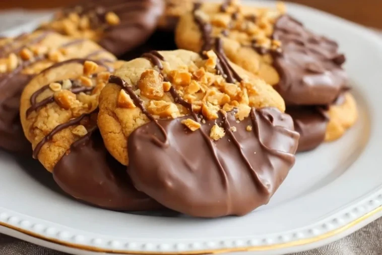 Biscuits Au Toffee Trempés Dans Le Chocolat