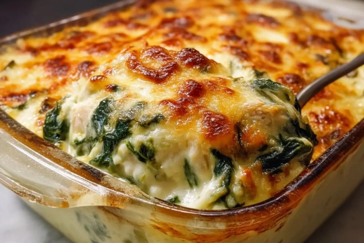 Casserole De Poulet Crémeux Aux Épinards