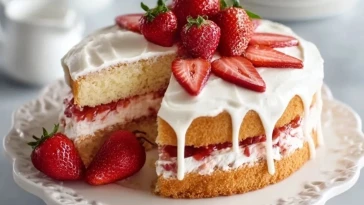 Gâteau Aux Fraises Et Vanille