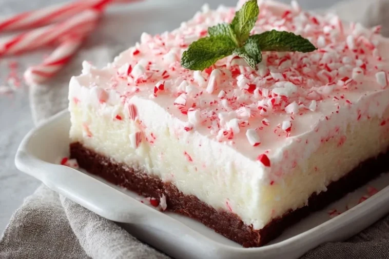 Gâteau Poke à la Menthe Poivrée