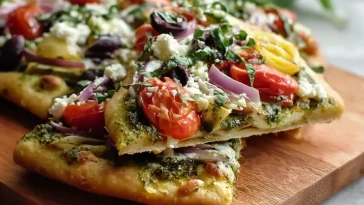 Pizza Plateforme Méditerranéenne au Pesto