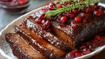 Brisket Glacé Aux Canneberges À La Mijoteuse
