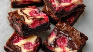 Brownies Au Fromage Blanc Et Framboises