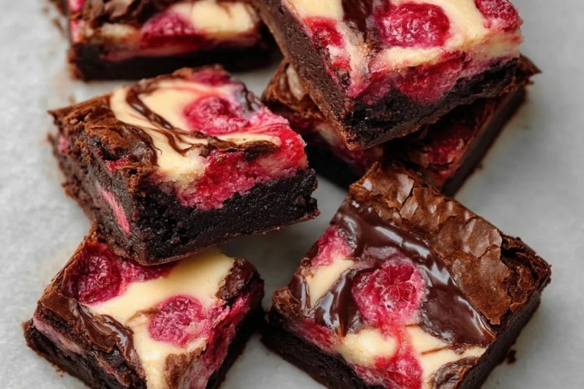 Brownies Au Fromage Blanc Et Framboises
