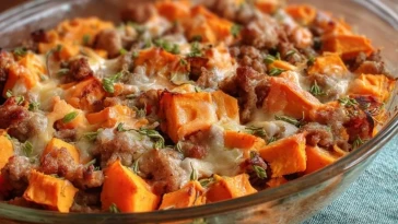 Casserole De Patates Douces Et Saucisse