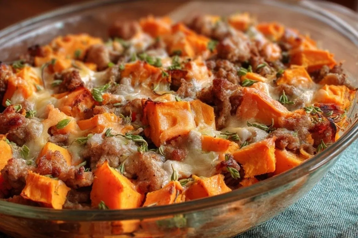 Casserole De Patates Douces Et Saucisse