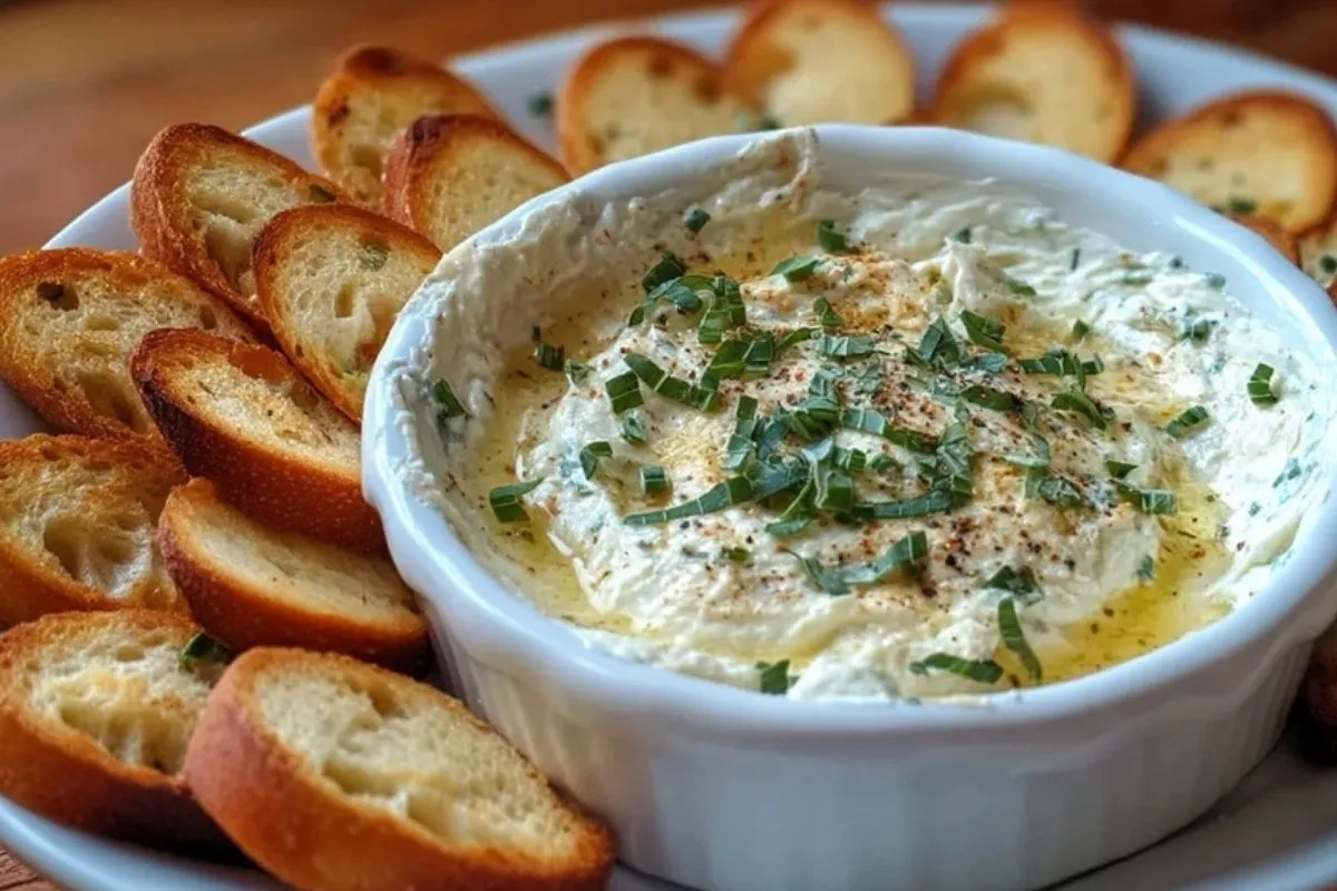 Dip Chaud au Boursin avec Crostini
