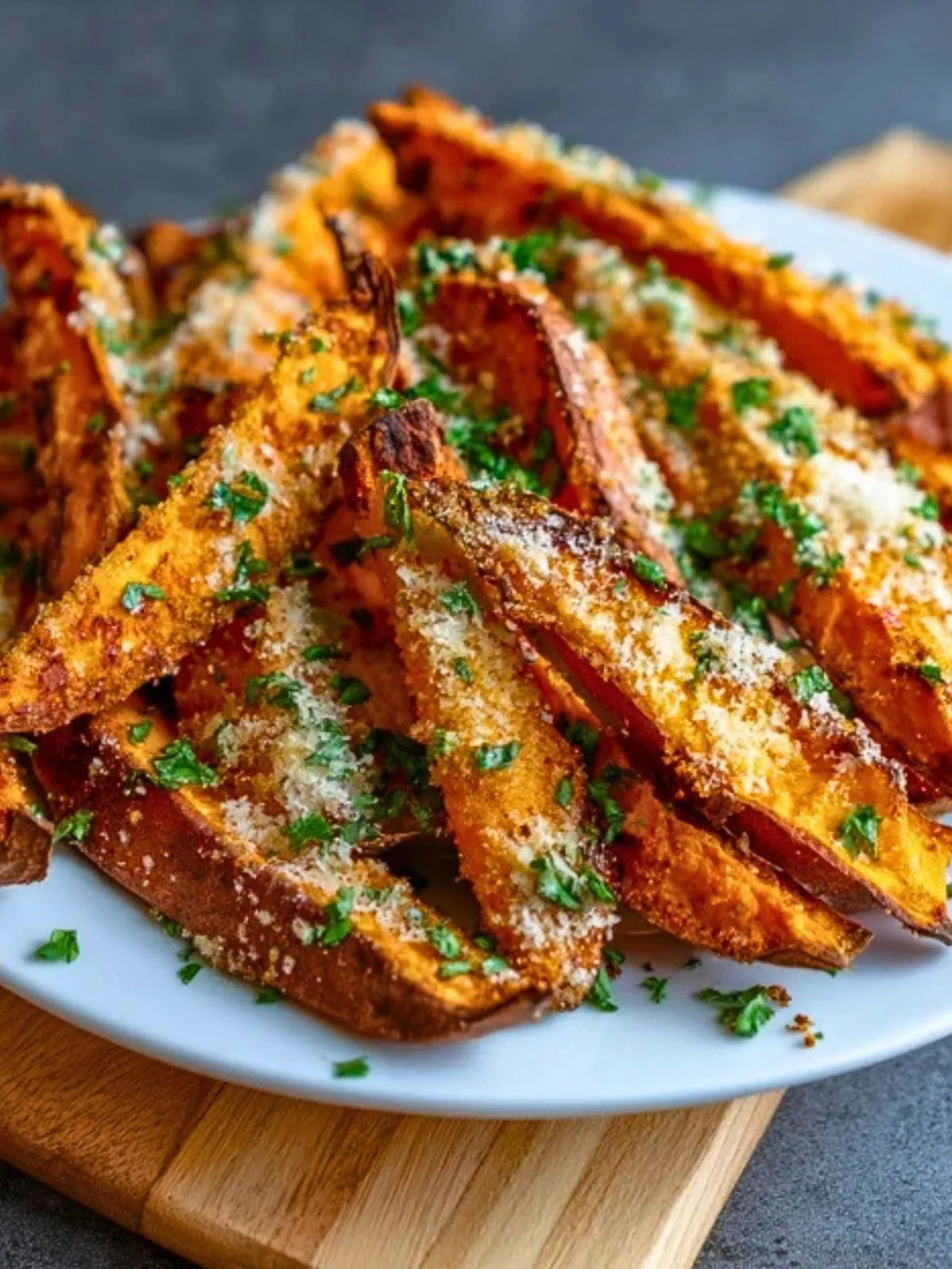 Frites Douces Au Parmesan Et À LAil (1)