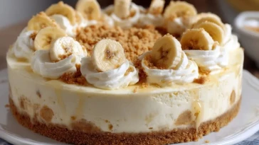 Gâteau Au Fromage Crémeux À La Banane