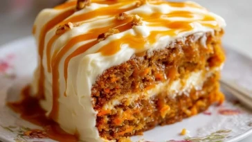Gâteau aux Carottes Caramélisé avec Glaçage au Fromage Frais